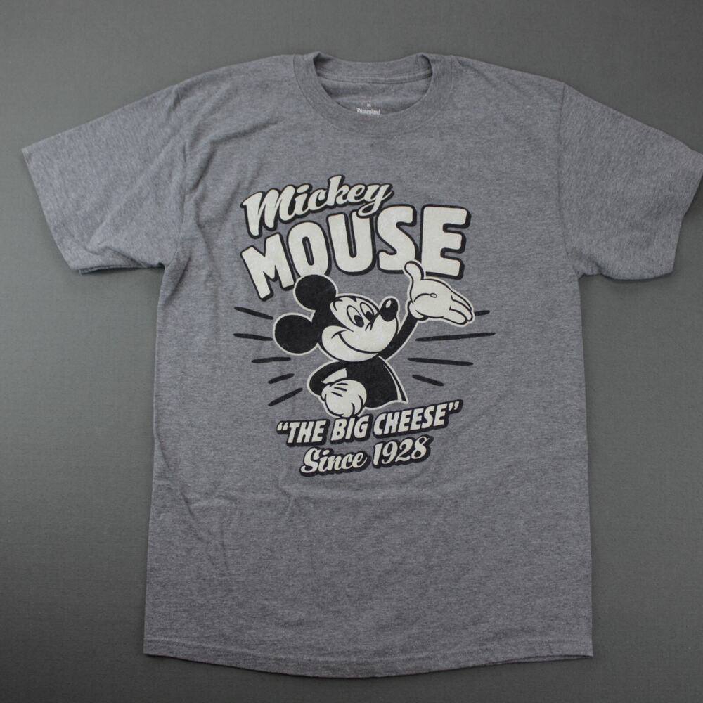Disney Mickey Mouse Graphic T Shirt Mens Medium Gray Cotton Tee